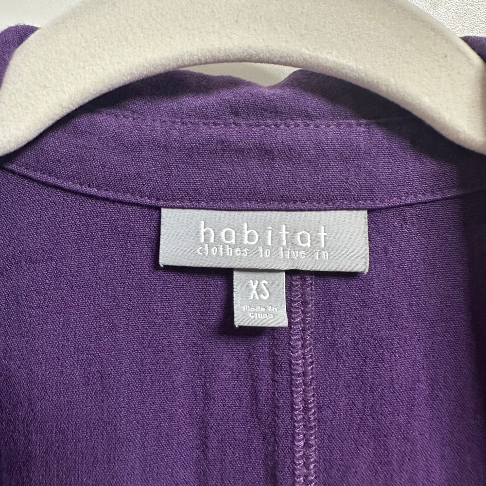 Habitat Button Down Tunic Womens XS Lightweight Textured Long Sleeve Art To Wear - Picture 4 of 13
